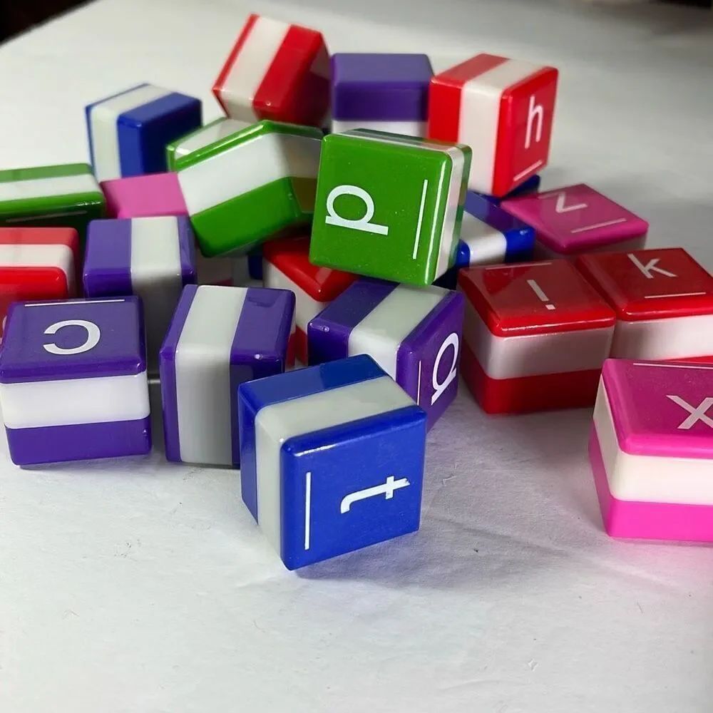 One lot of 1” square 26 letter cubes. Letter recognition spelling word building